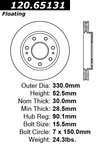Centric 120.65131 Disc Brake Rotor - Front - view 7