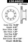 Centric 120.66032 Disc Brake Rotor - Rear - view 7
