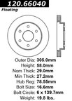 Centric 120.66040 Disc Brake Rotor - Front - view 7