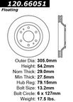 Centric 120.66051 Disc Brake Rotor - Front - view 7