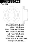 Centric 120.66074 Disc Brake Rotor - Front - view 7