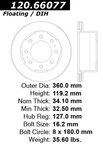 Centric 120.66077 Disc Brake Rotor - Rear - view 7