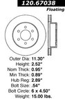 Centric 120.67038 Disc Brake Rotor - Front - view 7