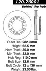 Centric 120.76001 Disc Brake Rotor - Front - view 7