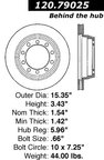 Centric 120.79025 Disc Brake Rotor - Rear - view 7