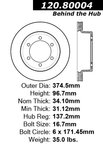 Centric 120.80004 Disc Brake Rotor - Front or Rear - view 7