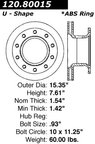 Centric 120.80015 Disc Brake Rotor - Rear - view 7