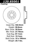 Centric 120.85001 Disc Brake Rotor - Front - view 7