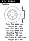 Centric 121.22015 Disc Brake Rotor - Front - view 6