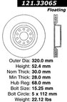 Centric 121.33065 Disc Brake Rotor - Front - view 7