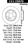 Centric 121.33076 Disc Brake Rotor - Rear - view 8