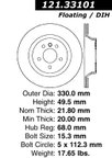Centric 121.33101 Disc Brake Rotor - Rear - view 7