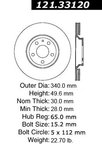 Centric 121.33120 Disc Brake Rotor - Front - view 7