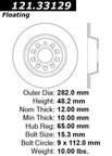 Centric 121.33129 Disc Brake Rotor - Rear - view 7