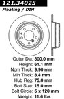Centric 121.34025 Disc Brake Rotor - Rear - view 6