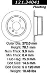 Centric 121.34041 Disc Brake Rotor - Rear - view 7