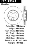 Centric 121.35013 Disc Brake Rotor - Front - view 7