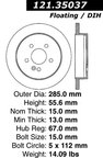 Centric 121.35037 Disc Brake Rotor - Rear - view 7