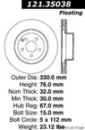 Centric 121.35038 Disc Brake Rotor - Front - view 1