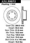 Centric 121.35071 Disc Brake Rotor - Rear - view 6
