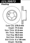 Centric 121.35073 Disc Brake Rotor - Front - view 6