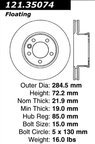 Centric 121.35074 Disc Brake Rotor - Front - view 6
