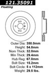 Centric 121.35091 Disc Brake Rotor - Front - view 7