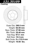Centric 121.35109 Disc Brake Rotor - Front - view 6