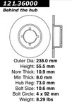 Centric 121.36000 Disc Brake Rotor - Front - view 7