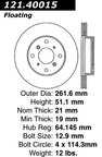Centric 121.40015 Disc Brake Rotor - Front - view 7