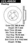 Centric 121.40026 Disc Brake Rotor - Front - view 7