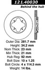 Centric 121.40030 Disc Brake Rotor - Front - view 6