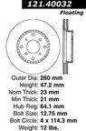 Centric 121.40032 Disc Brake Rotor - Front - view 6