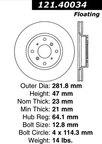 Centric 121.40034 Disc Brake Rotor - Front - view 7