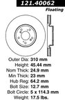 Centric 121.40062 Disc Brake Rotor - Front - view 7