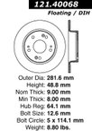 Centric 121.40068 Disc Brake Rotor - Rear - view 7