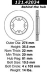 Centric 121.42034 Disc Brake Rotor - Front - view 7