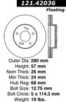 Centric 121.42036 Disc Brake Rotor - Front - view 7