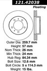 Centric 121.42038 Disc Brake Rotor - Front - view 2