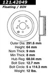 Centric 121.42049 Disc Brake Rotor - Rear - view 7