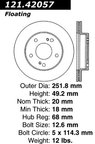 Centric 121.42057 Disc Brake Rotor - Front - view 7