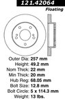 Centric 121.42064 Disc Brake Rotor - Front - view 7