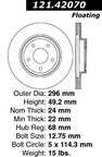 Centric 121.42070 Disc Brake Rotor - Front - view 7