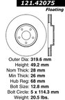 Centric 121.42075 Disc Brake Rotor - Front - view 7