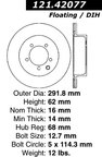Centric 121.42077 Disc Brake Rotor - Rear - view 7