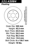 Centric 121.42084 Disc Brake Rotor - Front - view 6