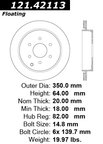 Centric 121.42113 Disc Brake Rotor - Rear - view 7