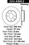 Centric 121.43011 Disc Brake Rotor - Rear - view 1