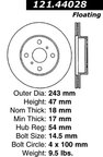 Centric 121.44028 Disc Brake Rotor - Front - view 7