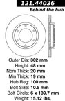 Centric 121.44036 Disc Brake Rotor - Front - view 7